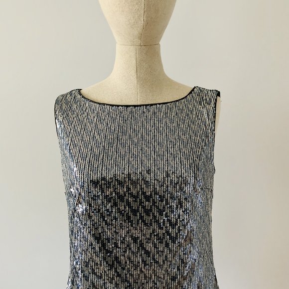 WHBM Sleeveless Mixed Sequin Shift Dress - Picture 3 of 9